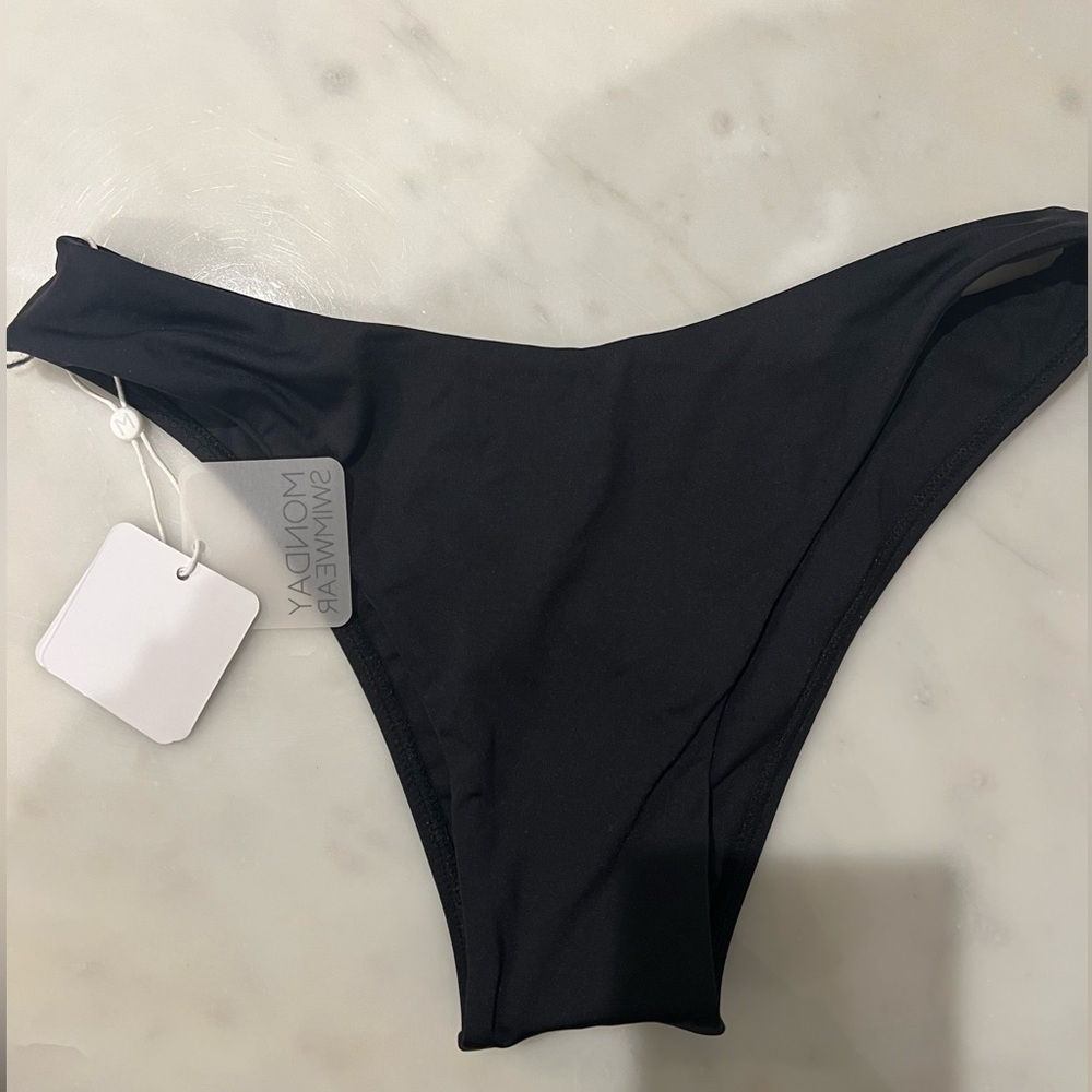 New with Tags: Monday Swimwear black bikini bottom. Never worn. Size small